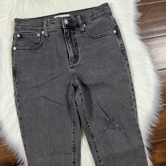 Madewell Size 25 Petite‎ Black Cosner Wash Perfect Vintage Denim Jeans NB058 - Picture 2 of 10